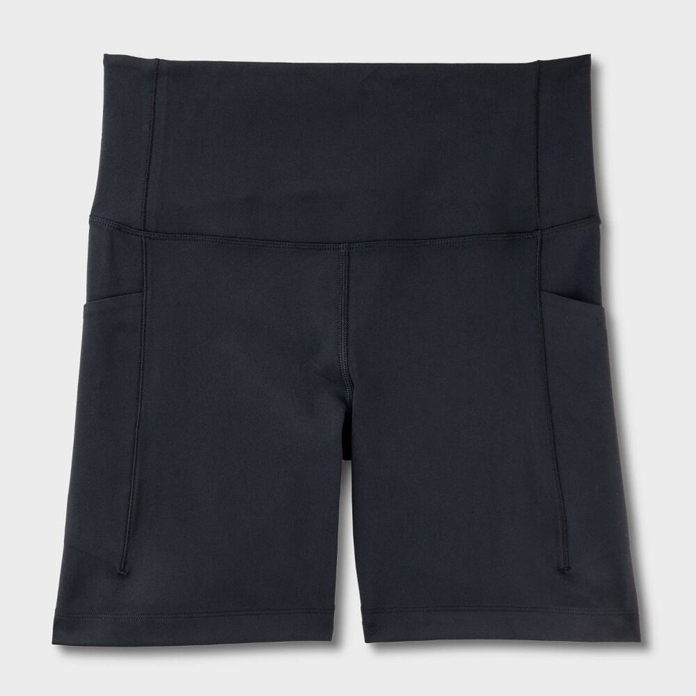 All in Motion Women’s Black 6” Dynamic Flex High Rise Pocket Bike Shorts Small